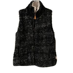 Simply Southern Womens Full Zip Sherpa Vest Women's Size Small Faux Fur